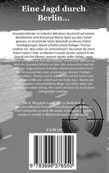 Text: Eine Jagd durch Berlin. Autor: Ole R. Börgdahl. Preis: € 9,99. ISBN: 978-3-86936-376-5. Unten Barcode.