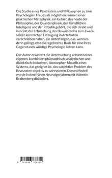 Ein Text beschreibt eine Studie zur Metaphysik, KI und Psychologie. Unten ist ein Barcode.