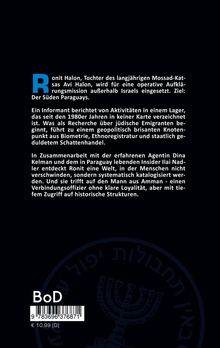 Text über Mossad-Aufklärung in Paraguay. Geopolitisch brisanter Knotenpunkt. BoD-Logo, dunkler Hintergrund. Preis: € 10,99.