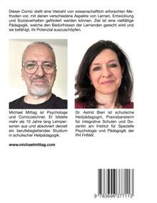 Dieser Comic zeigt Methoden zur Förderung von Lernen und Sozialverhalten. Links ein Mann, rechts eine Frau. www.michaelmittag.com.