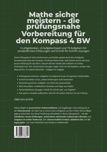 "Mathe sicher meistern - die prüfungsnahe Vorbereitung für den Kompass 4 BW." Grüner Hintergrund mit weißer Schrift.