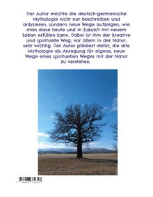 Text beschreibt, wie alte Mythologie neue spirituelle Wege inspirieren kann. Darunter ist ein Foto eines großen, kahlen Baumes.