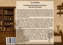 Titel: Ich, Mathilde. Ein historisch inspiriertes Vorlesebuch über Mut und Freiheit. ISBN 978-3-6963-7974-2, 24,90 EUR. Im Hintergrund Bücherregale.