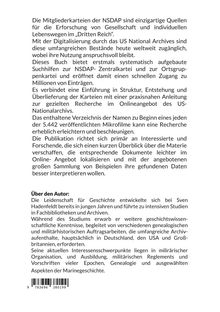 Die Mitgliedskarteien der NSDAP sind Quellen für Forschung im "Dritten Reich". Digitalisierung durch US National Archives. Buch bietet Hilfen zur NSDAP-Zentralkartei und Ortsgruppenkarten. Es enthält Namenverzeichnisse und richtet sich an Interessierte. 

Über den Autor: Sven Hadenfeldt entwickelte früh eine Leidenschaft für Geschichte und studierte intensiv. Er arbeitet im Bereich genealogische und militärhistorische Auftragsarbeiten, fokussiert auf Organisation und Ausbildung.