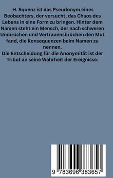 Text über H. Squenz, ein Pseudonym eines mutigen Beobachters, und Barcode unten. Blauer Hintergrund.