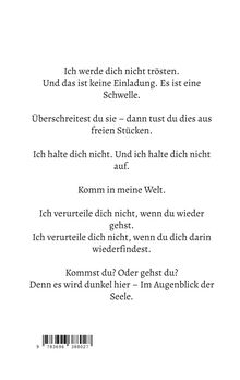 Ein Gedicht über Freiheit und Entscheidungen. Thema: Schwelle, Einladung, Welt betreten, Verurteilung, Dunkelheit der Seele.