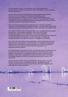 Text über Buch zu Begleitung, Systemik, und Traumabiologie. Hintergrund in Lila mit Wasserwellen unten.