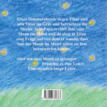 Text zur Geschichte eines Sommerabends über Mondbetrachtungen. Illustration: Nachthimmel mit Sternen.