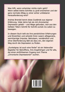 Texte beschreiben ein Buch über den Umgang mit Depressionen, Erfahrungen und Wege zur Bewältigung. Hintergrund ist blumig.