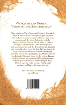 „Verrat ist kein Fehler. Verrat ist eine Entscheidung.“ Hintergrund aus goldbraunem Sand, Text in der Mitte.