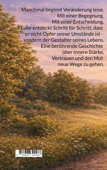 Ein lyrischer Text über Veränderung und inneres Wachstum vor einer malerischen Wald- und Wiesenlandschaft.