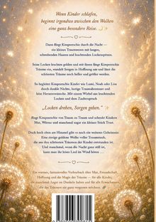 Texte über ein Traumwesen, das Kindern Mut bringt. Illustration mit leuchtenden Löwenzahnblüten in einer traumhaften Nacht.