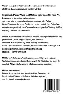 Ein Buchtext beschreibt "Isometric-Power-Walks" von Markus Hitzler als effektives Ganzkörpertraining durch Gehen.