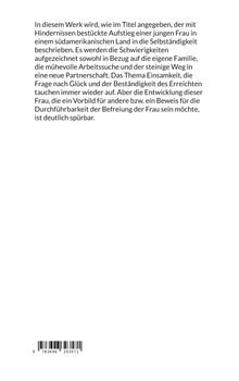 Ein Text beschreibt den auf Hindernissen basierenden Aufstieg einer jungen Frau in Südamerika zur Selbstständigkeit. Es gibt einen Barcode.