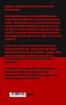 Roter Hintergrund mit schwarzem und rotem Text über eine anarchische Geschichte in Hamburg. Preis: 13,12€. Barcode unten.