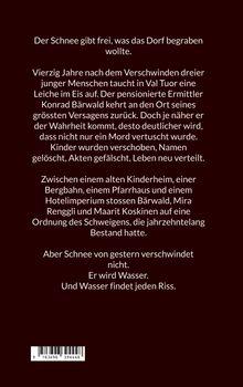 Text über ein Dorfgeheimnis, das durch schmelzenden Schnee aufgedeckt wird, und die Suche nach der Wahrheit.