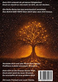 Texte beschreiben Selbstentwicklung. Illustration: Ein leuchtender Baum vor einem funkelnden Hintergrund.
