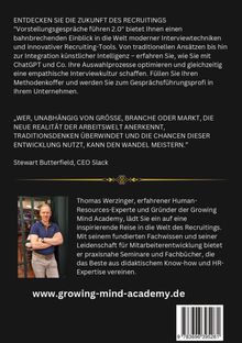 Texte über modernes Recruiting: Optimierung mittels KI, empathische Interviews. Statement von Stewart Butterfield. Website unten.