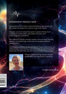Buchtitel: "EXPERIMENT MENSCH SEIN". Einführung in die Architektur der Seele. Foto einer Frau vor einer Wüstenlandschaft.