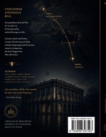 "Unsichtbar. Systemisch. Real." Eine Karte verbindet "Zürich" mit "Hermès". Ein beleuchtetes Gebäude trägt eine Fahne.