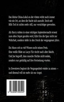 Ein geheimnisvoller Text über einen Ort an der 43sten Straße und Ereignisse in Downtown. Unten ein Barcode. Atmosphäre düster.