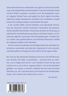 Ein Buchrückentext beschreibt das integrale Bewusstseinsmodell. Unten ist ein ISBN-Code: 978-3-6963-9972-6.