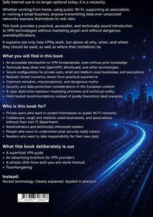 Ein Buch über sichere Internetnutzung und VPN-Technologien. Es bietet praktische Anleitungen und richtet sich an private und geschäftliche Nutzer. Im Hintergrund sind futuristische Stadtlichter und Datenströme sichtbar.