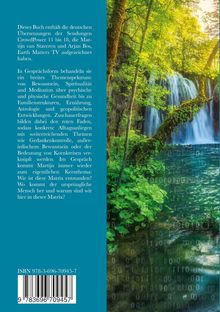 Text über Buchinhalt: Themen wie Bewusstsein, Spiritualität und Matrix. Rechts Wasserfall in grünem Wald. ISBN unten.