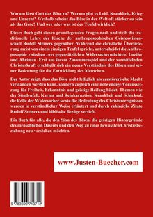 Roter Hintergrund mit Text über das Konzept des Bösen, Gottes Rolle und christliche sowie anthroposophische Perspektiven.
