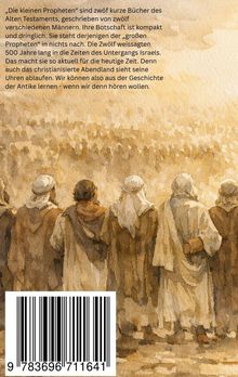 Text beschreibt die Bedeutung der "kleinen Propheten" im Alten Testament. Illustration von biblischen Figuren von hinten.