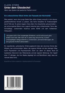 Titel: "Unter dem Glasdeckel" von Clara Stern. Ein Erfahrungsbericht über Jugend, Autismus und gesellschaftliche Normen.