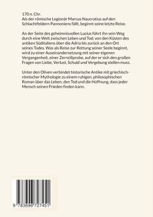 Ein Text beschreibt den römischen Legionär Marcus Naucratius auf einer Reise, die Fragen von Liebe, Verlust und Vergebung behandelt.