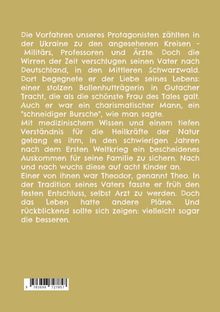 Textblock auf goldenem Hintergrund über die Geschichte der Familie eines Protagonisten und deren Lebenspläne.