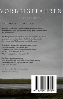 "VORBEIGEFAHREN", Bent Steensen, Justizroman, Ostfriesland. Eine nächtliche Landstraße, Regen, DNA-Spuren, Funkzelle, Barcode.