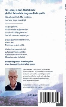 Text über Alkoholsucht und Lebensgeschichte. Foto von einem älteren Mann mit Brille. Preis: 8,95 EUR.