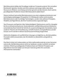 Ein Text beschreibt ein Buch über Betriebssysteme, das die Grundlagen, Prinzipien und Algorithmen vermittelt.