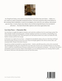 Text über Leo Lion Paws, einen mutigen, kleinen Kater auf Entdeckungstour. Enthält Charakterbeschreibung und Abenteuer.