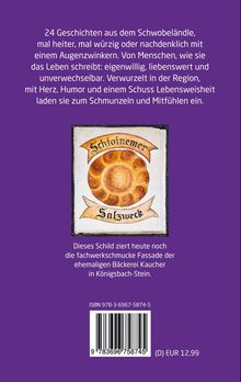 24 Geschichten aus dem Schwobeländle. Illustration: Ein Schild mit der Aufschrift "Pforzheimer Salzzeck".
