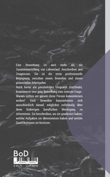 Text über die Bedeutung einer Bewerbung. Unten Barcode, Preis: 34,75 € / CHF 46,90. Hintergrund in dunklen Tönen.