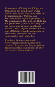 Ein Text über Amys Abenteuer im Wildgarten Dadanawa und die spannende Kindergeschichte "Rumband" ab 8 Jahren. Unten ist ein Barcode.