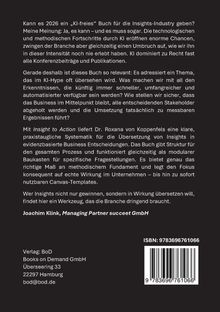 Text zu KI in der Insight-Industry und Buch von Dr. Roxana von Koppensfels. Verlag: BoD, ISBN: 9783696761066.