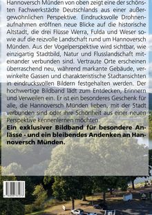 Text über Hannoversch Münden, Drohnenaufnahmen der Altstadt und Landschaft. Es ist ein Bildband-Cover, im Hintergrund Natur.