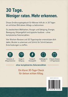 30 Tage. Weniger raten. Mehr erkennen. Ernährungstagebuch ohne Kalorienzählen mit Wochen-Reviews und Tagesimpulsen.
