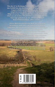 Text über das norddeutsche Dorfleben der 70er, Humor und Erinnerungen. Landschaftsfoto mit Feldern und blauem Himmel im Hintergrund.