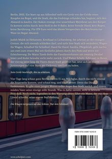 Text beschreibt Berlin 2031 mit einem Start-up, das Abstand verkauft. ISBN: 978-3-6967-6243-8. Hintergrund: unscharfe Stadtansicht.