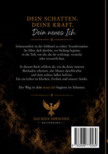 "DEIN SCHATTEN. DEINE KRAFT. Dein neues Ich." Unten ist ein goldener Phönix und der Text "DAS NEUE ERWACHEN BUCHREIHE".