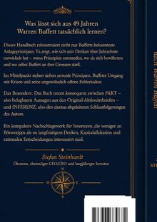 "Was lässt sich aus 49 Jahren Warren Buffett tatsächlich lernen?" Stefan Steinhardt beschreibt Prinzipien, Krisen und Entscheidungen. Barcodes unten.