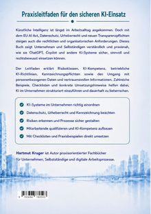 Praxisleitfaden für sicheren KI-Einsatz. Text zu KI-Nutzung, Datenschutz. Autor: Hartmut Kruger. Stadtansicht im Hintergrund.
