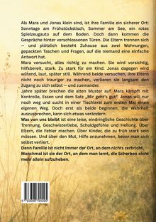 Text über Mara und Jonas' Familie und deren Herausforderungen nach einer Trennung. Hintergrund: Blumenwiese.