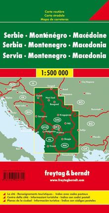 Serbien / Montenegro / Mazedonien 1 : 500 000. Autokarte, Karten